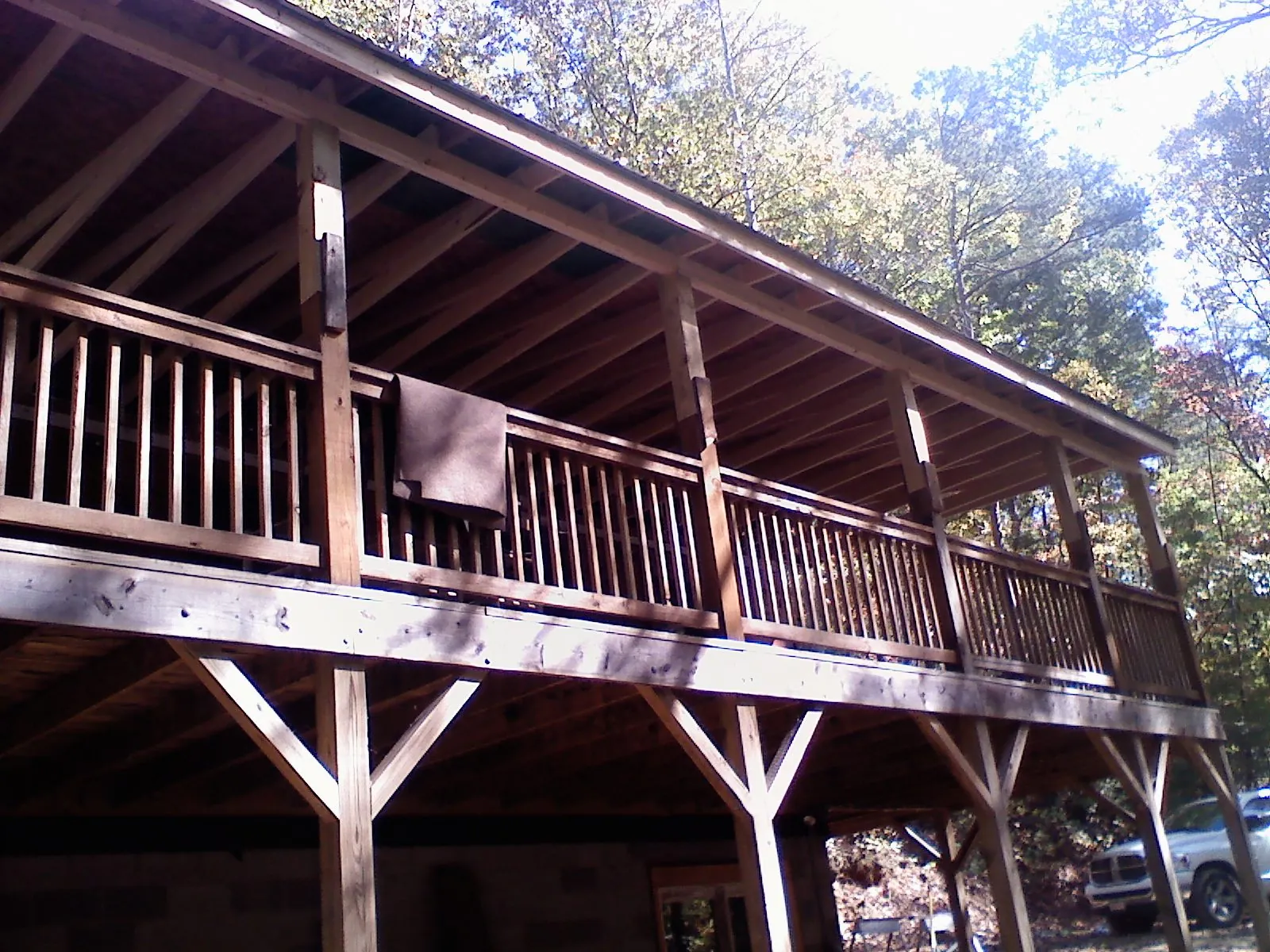Timber framing under a new elevated porch and deck — Roof Leak Repair in Catasauqua by Roofing Brothers